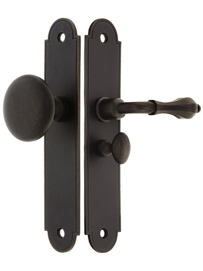 Bronze Arch Style Screen Door Lock Set Left Handed in Medium Bronze
